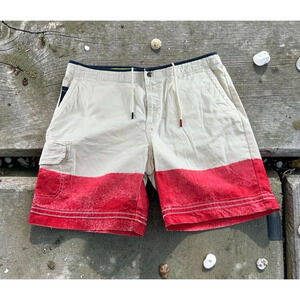 Men's Tommy Hilfiger TH Cargo Shorts Sz 36 Custom Fit Inner Drawstring 8" Inseam